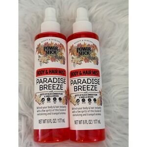 Power Stick for Her Paradise Breeze Body Hair Mist Black Amber Plum Vanilla 2pk
